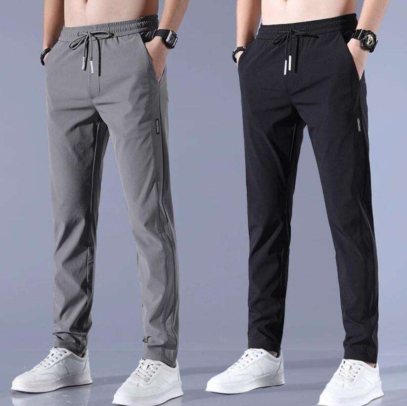 Men's High-Stretch Lycra Pants | Pack of 2 - Black & Grey