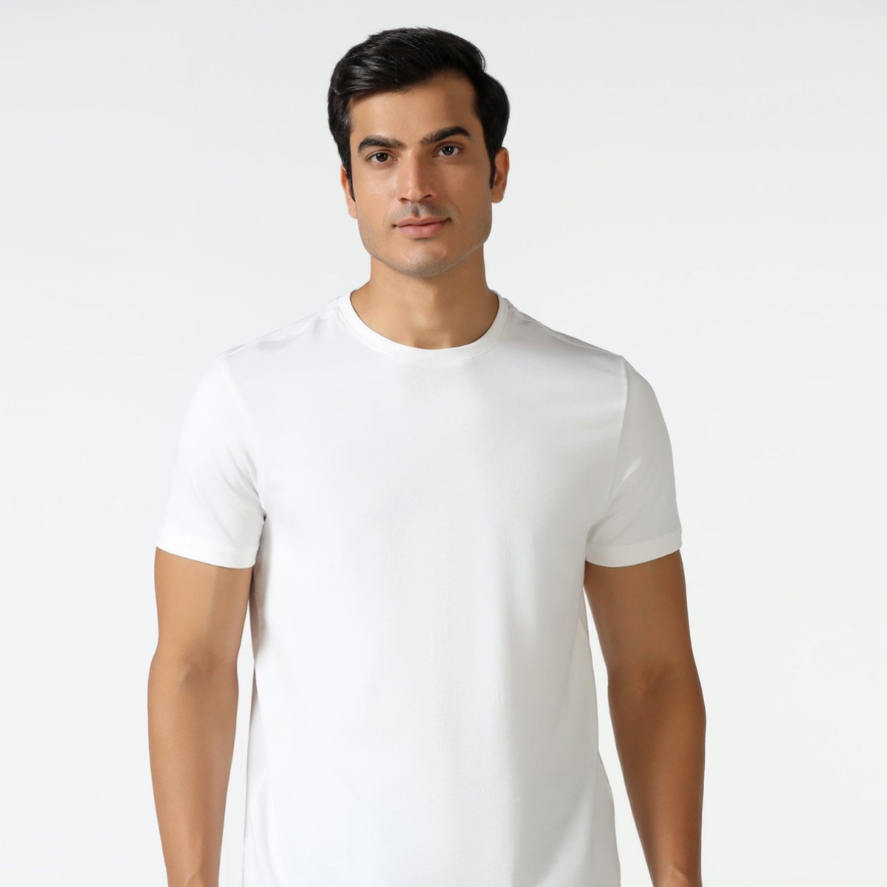 Black and White Neck Solid T-Shirt | Pack of 2 - Black & White
