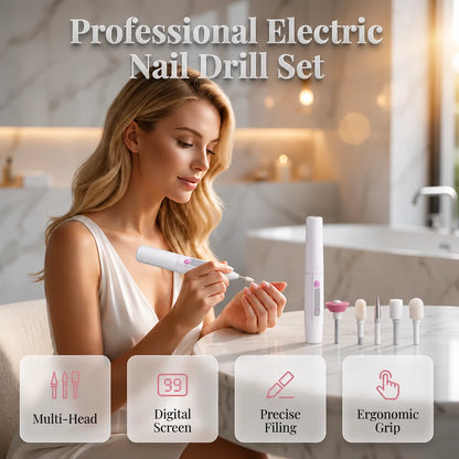 5 in 1 Professional Electric Nail Drill – Multi-Head & Digital Speed Control