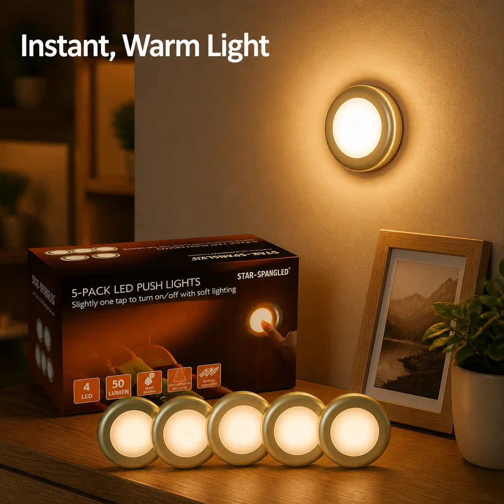 Star-Spangled LED Push Lights | Pack Of 5