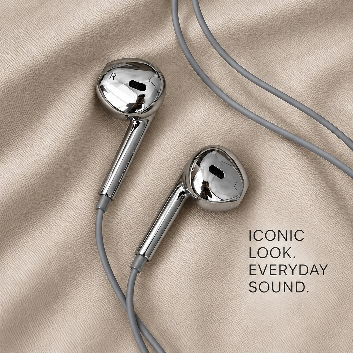 Relaxzo™ Chrome Wired Earphones