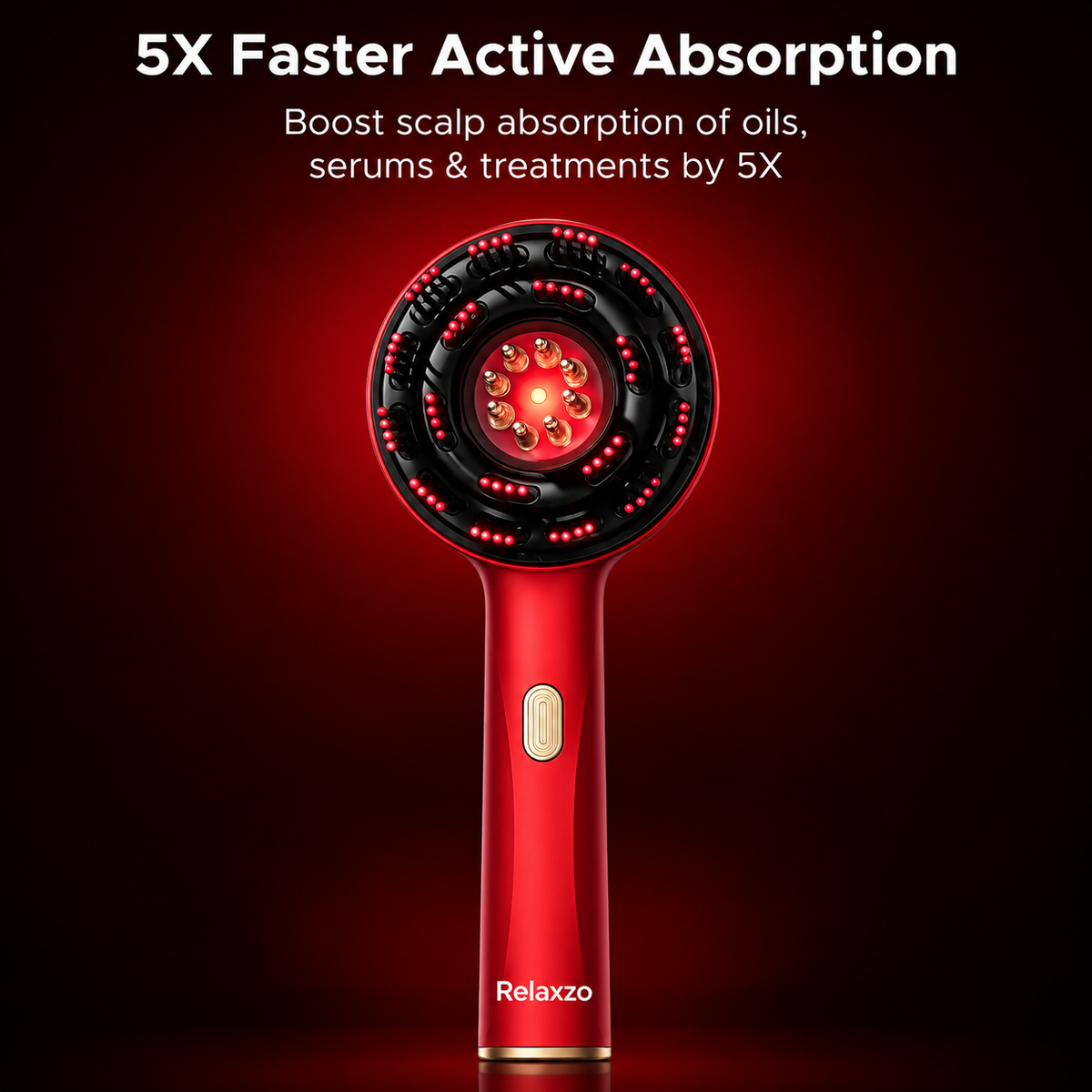 Relaxzo™ 3-1 Red Light Therapy Scalp Massager | 1 Year Warranty | Upgraded