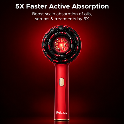 Relaxzo™ 3-1 Red Light Therapy Scalp Massager | 1 Year Warranty | Upgraded