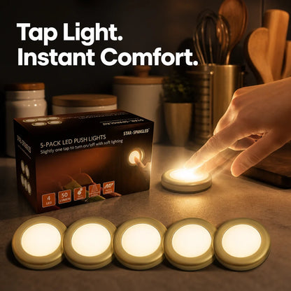 Star-Spangled LED Push Lights | Pack Of 5