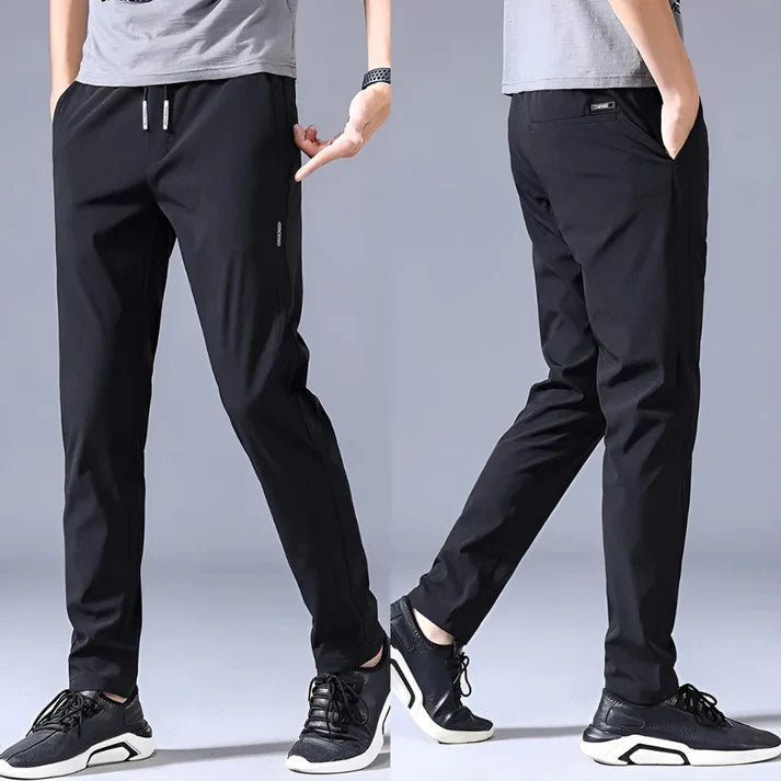 Men's High-Stretch Lycra Pants | Pack of 2 - Black & Grey