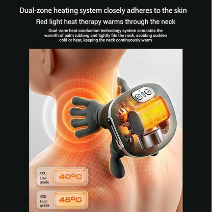 Relaxzo Neck, Shoulder & Back Massager for Body | Wireless Portable Heated Human Hand Design Massager for Pain Relief and Muscle Relax