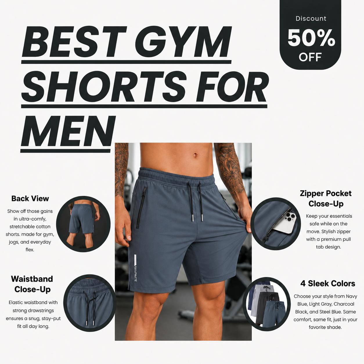 Men’s High-Quality Stretchable Shorts | Pack of 4