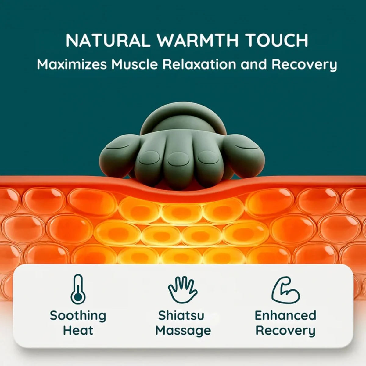 Relaxzo Neck, Shoulder & Back Massager for Body | Wireless Portable Heated Human Hand Design Massager for Pain Relief and Muscle Relax