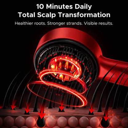 Relaxzo™ 3-1 Red Light Therapy Scalp Massager | 1 Year Warranty | Upgraded