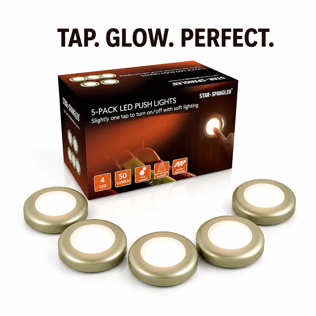 Star-Spangled LED Push Lights | Pack Of 5