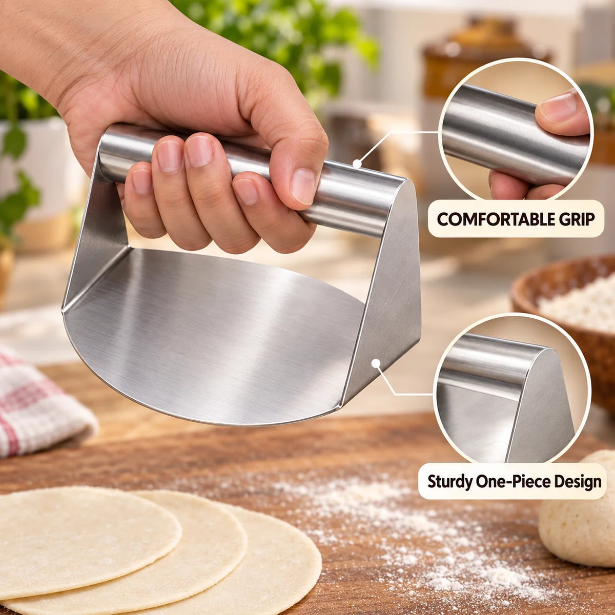 Stainless Steel Roti & Puri Dough Press
