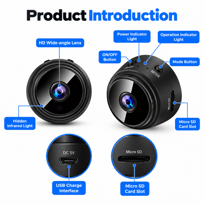 Mini Wireless Security Camera - 1080P HD Magnetic Camera with Night Vision & Motion Detection