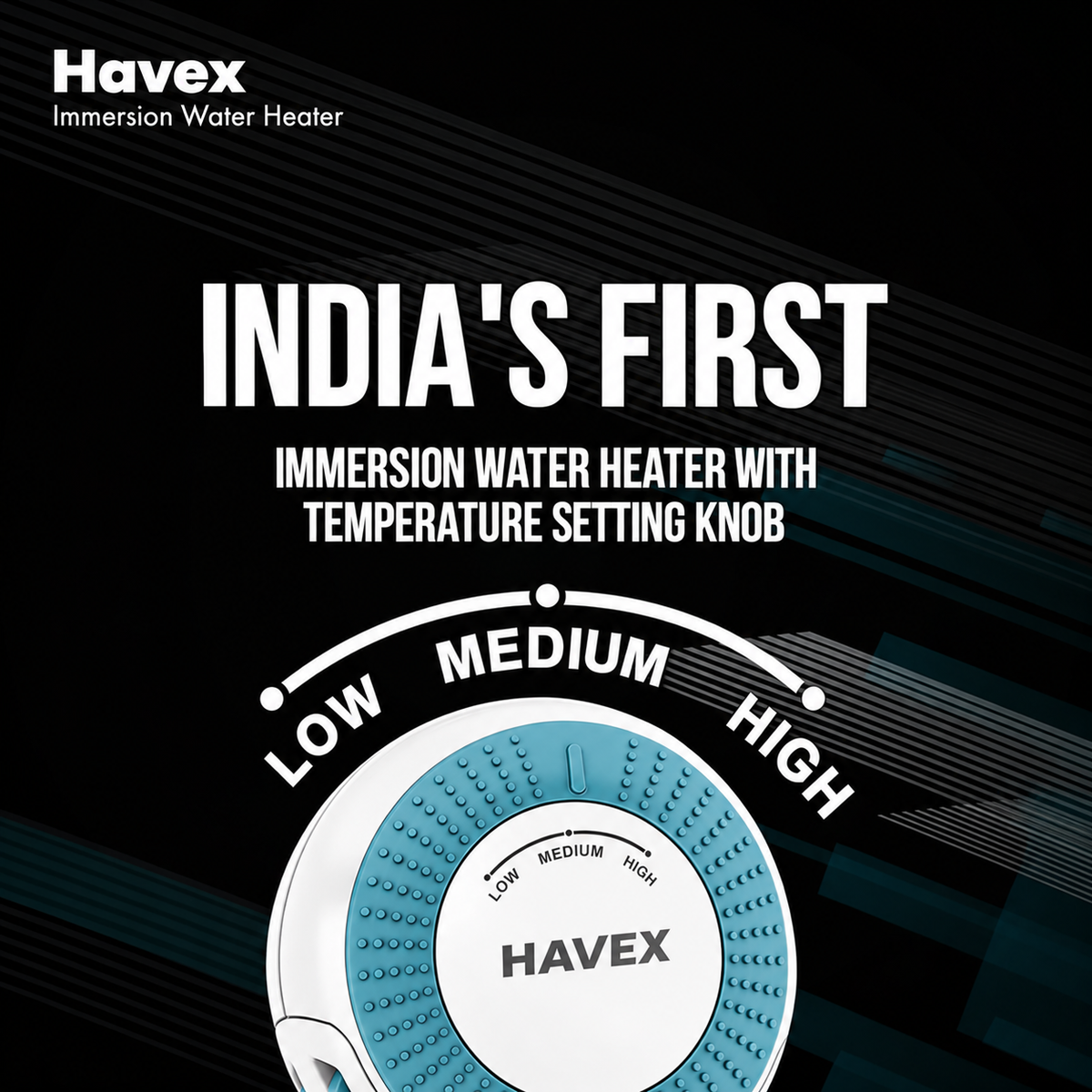 Havex™ 1500W Immersion Water Heater | Automatic Cut-Off | Adjustable Temperature Control | 1-Year Warranty
