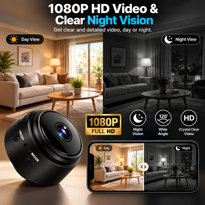 Mini Wireless Security Camera - 1080P HD Magnetic Camera with Night Vision & Motion Detection