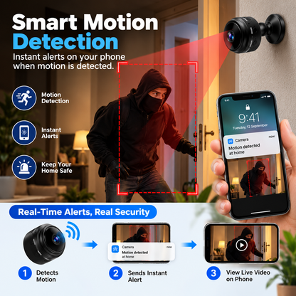 Mini Wireless Security Camera - 1080P HD Magnetic Camera with Night Vision & Motion Detection