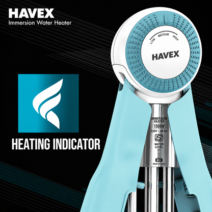 Havex™ 1500W Immersion Water Heater | Automatic Cut-Off | Adjustable Temperature Control | 1-Year Warranty