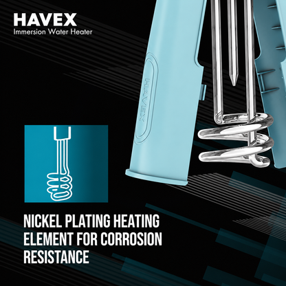 Havex™ 1500W Immersion Water Heater | Automatic Cut-Off | Adjustable Temperature Control | 1-Year Warranty