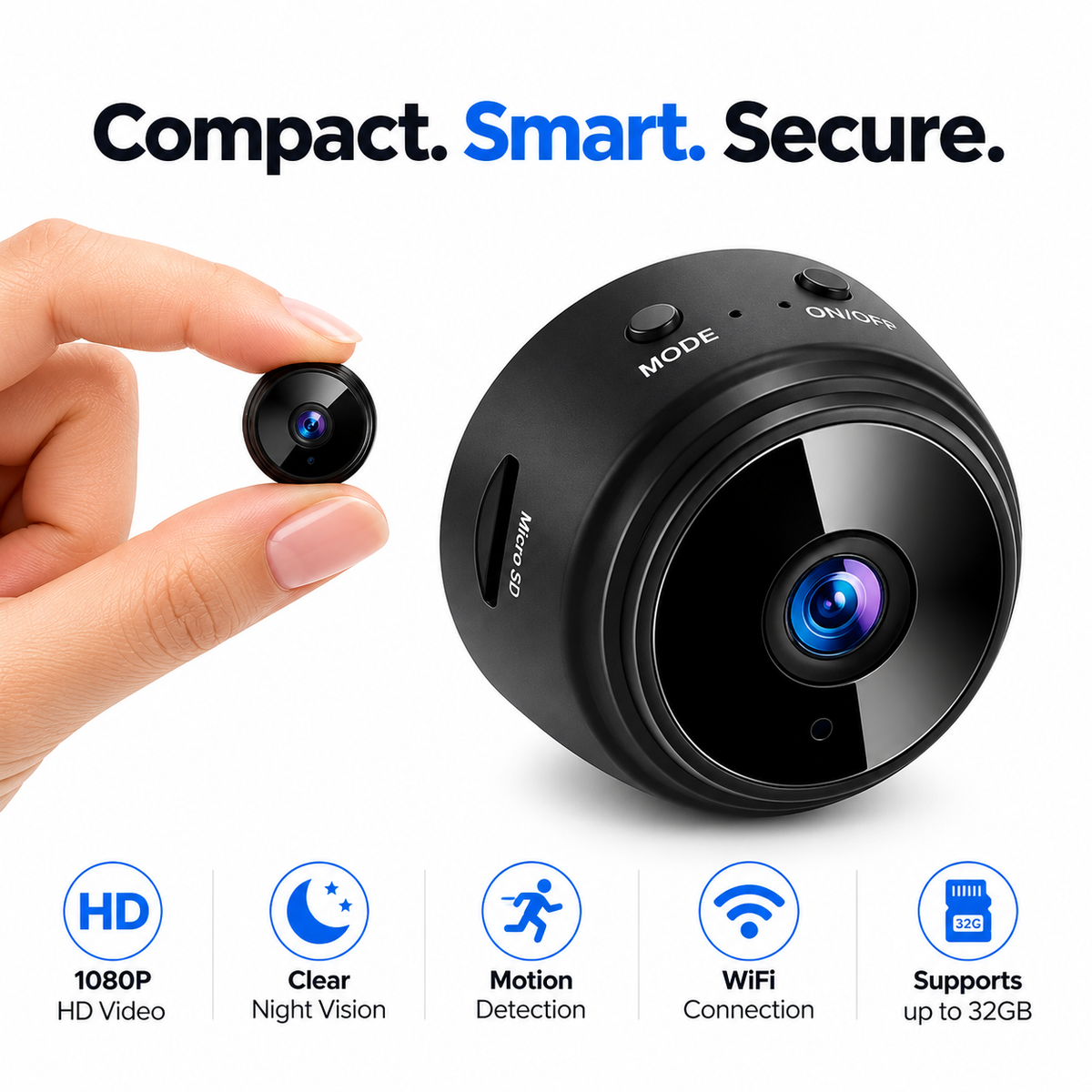 Mini Wireless Security Camera - 1080P HD Magnetic Camera with Night Vision & Motion Detection